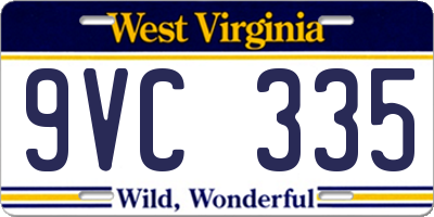 WV license plate 9VC335
