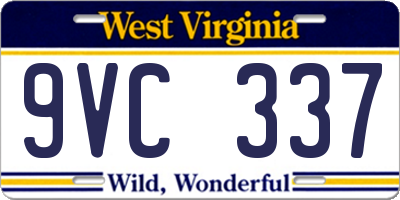 WV license plate 9VC337