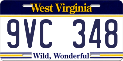 WV license plate 9VC348