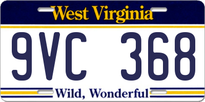 WV license plate 9VC368