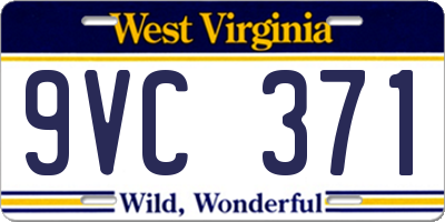 WV license plate 9VC371