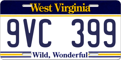 WV license plate 9VC399