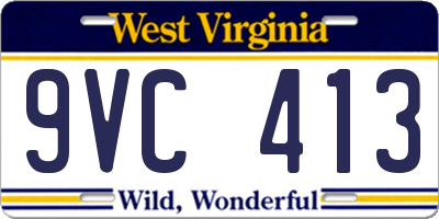 WV license plate 9VC413