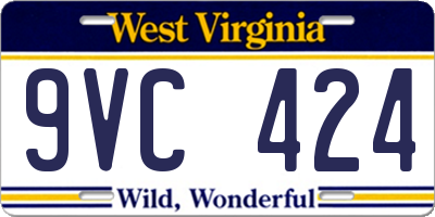 WV license plate 9VC424