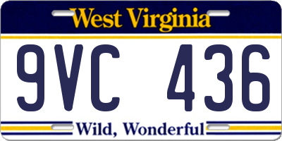 WV license plate 9VC436