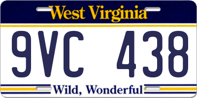 WV license plate 9VC438