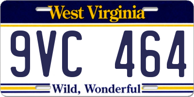 WV license plate 9VC464