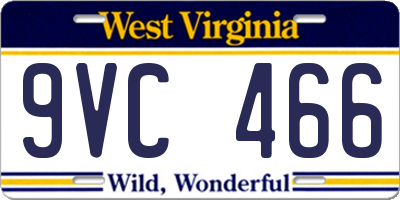 WV license plate 9VC466