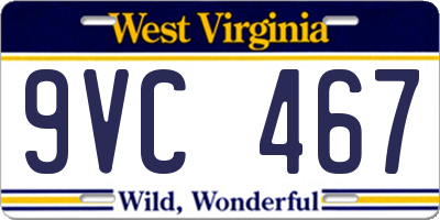 WV license plate 9VC467