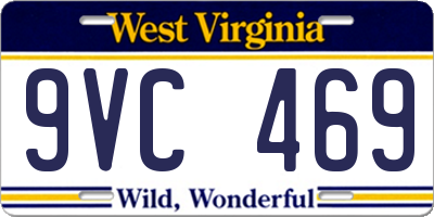 WV license plate 9VC469