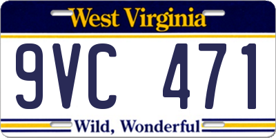 WV license plate 9VC471