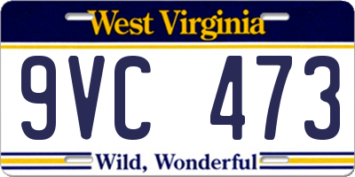 WV license plate 9VC473
