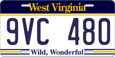 WV license plate 9VC480