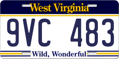 WV license plate 9VC483