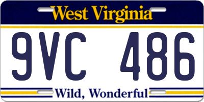 WV license plate 9VC486