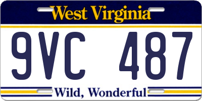 WV license plate 9VC487