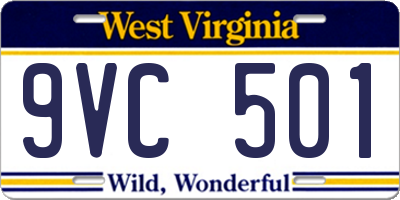 WV license plate 9VC501