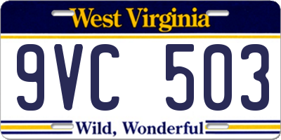 WV license plate 9VC503