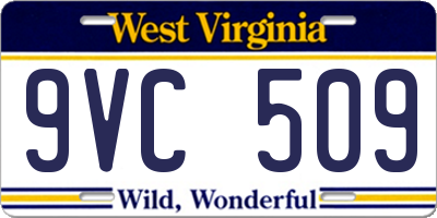 WV license plate 9VC509