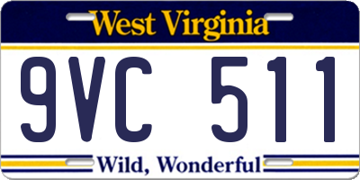 WV license plate 9VC511