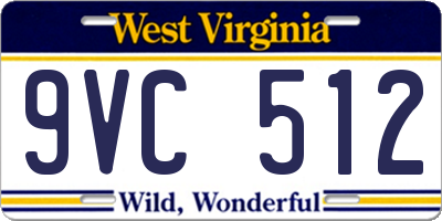 WV license plate 9VC512