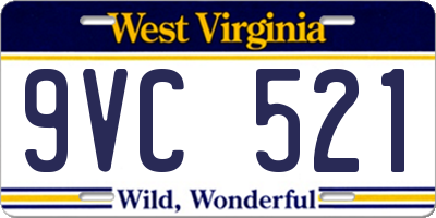 WV license plate 9VC521