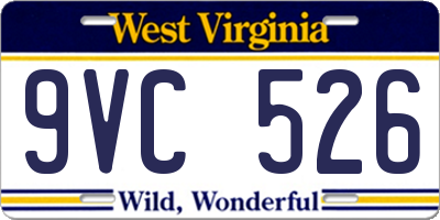 WV license plate 9VC526