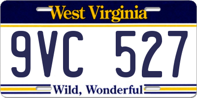WV license plate 9VC527