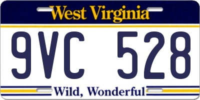 WV license plate 9VC528