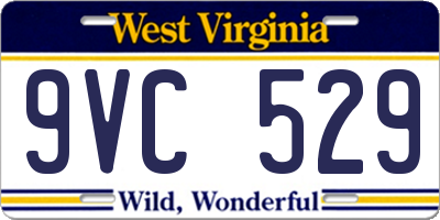 WV license plate 9VC529