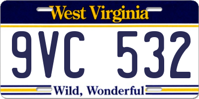 WV license plate 9VC532