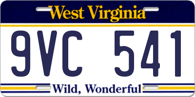 WV license plate 9VC541