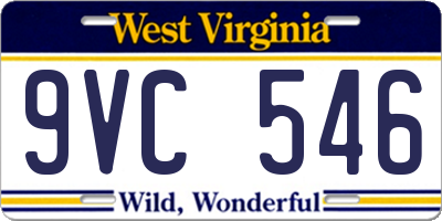 WV license plate 9VC546