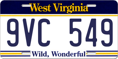 WV license plate 9VC549