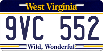 WV license plate 9VC552