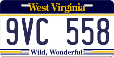 WV license plate 9VC558