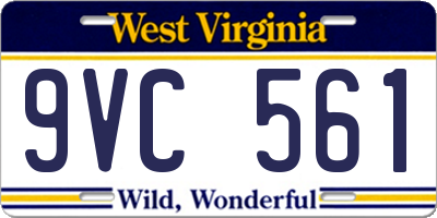 WV license plate 9VC561