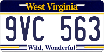 WV license plate 9VC563