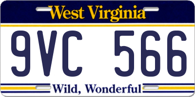 WV license plate 9VC566