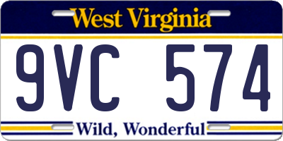 WV license plate 9VC574