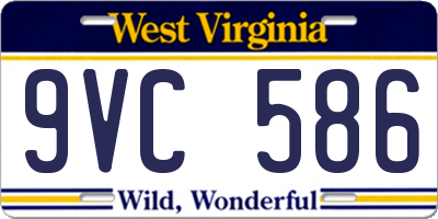WV license plate 9VC586