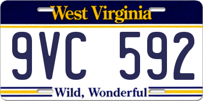 WV license plate 9VC592