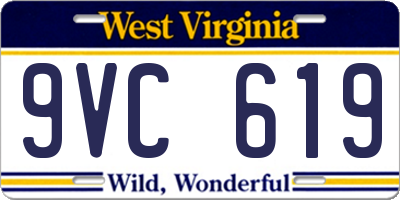 WV license plate 9VC619