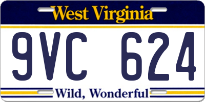 WV license plate 9VC624