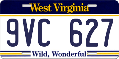 WV license plate 9VC627