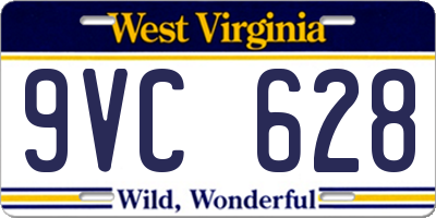WV license plate 9VC628