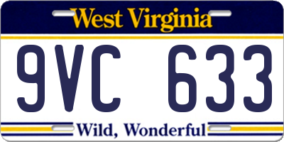 WV license plate 9VC633