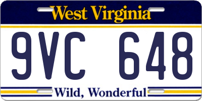 WV license plate 9VC648