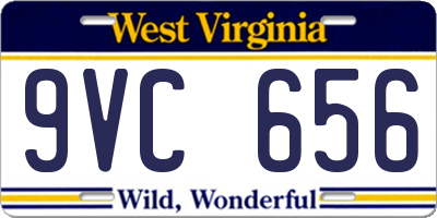 WV license plate 9VC656