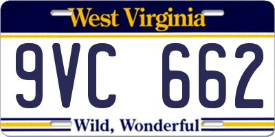 WV license plate 9VC662